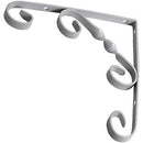 Ornamental Scroll Shelf Bracket - 20.3cm x 20.3cm - White