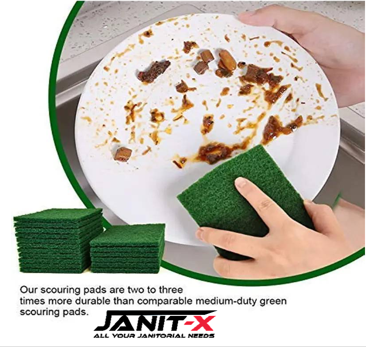 Janit-X Professional Use Large Kitchen Scourer Green 10-100 Pack
