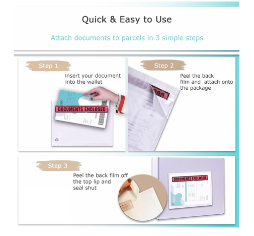 Documents Enclosed,Size A7 Wallets, Printed, Pack 1000's