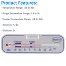 Brannan Horizontal fridge or freezer thermometers – standard design