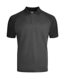 Jcb Unisex Classic Collar Polo Shirt Grey/Black ALL SIZES