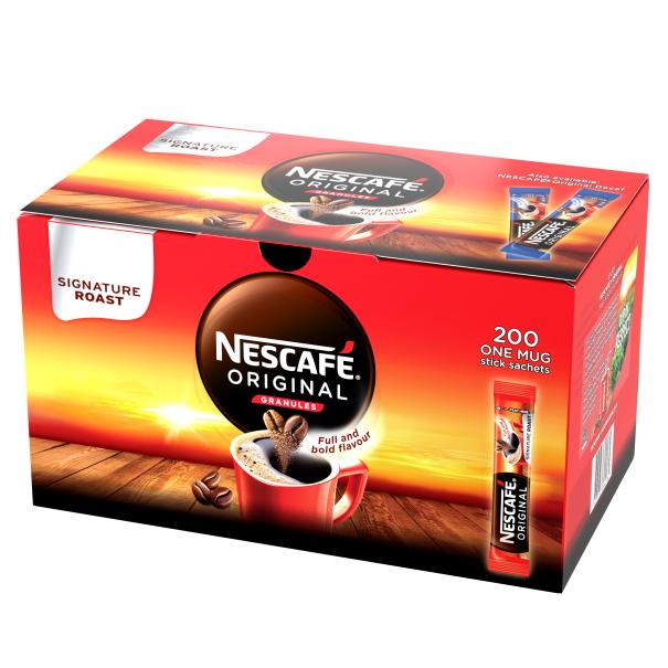 Nescafe One Cup Sticks Coffee Sachets (Pack of 200), New Smoother taste profile.