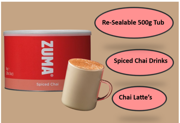 Zuma Spiced Chai Powder 1kg {Vegan} Spiced Chai Latte