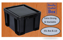Really Useful Recycled Plastic Storage Box Black 35 Litre W480 x D390 x H310mm