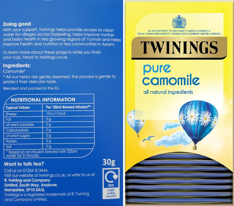 Twinings Pure Camomile {Individually Wrapped } Tea 20's
