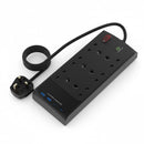Westminster Electrical 6 Socket Extension Lead Power Hub | 4 x USB Outlets | 2m Extension Cable