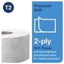 Tork T2 2 Ply Mini Jumbo Premium Toilet Roll Pack 12's {110254}