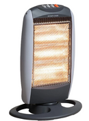 Daewoo Oscillating Halogen Heater In Black, 1200W - Daewoo HEA1416