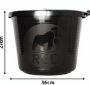 Red Gorilla Premium Builder's Bucket | 14 litre, 3 Gallon | 1 x Black