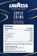 Lavazza Super Crema Whole Bean Espresso Coffee 1kg