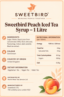 Sweetbird Peach Iced Tea Syrup 1litre (Plastic)