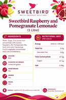 Sweetbird Raspberry & Pomegranate Lemonade Syrup 1litre (Plastic)