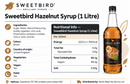 Sweetbird Hazelnut Coffee Syrup 1litre (Plastic)