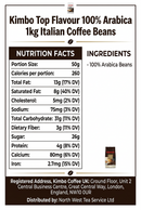 Kimbo Top Flavour 100% Arabica 1kg Italian Coffee Beans