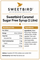 Sweetbird Sugar Free Caramel Coffee Syrup 1litre (Plastic)