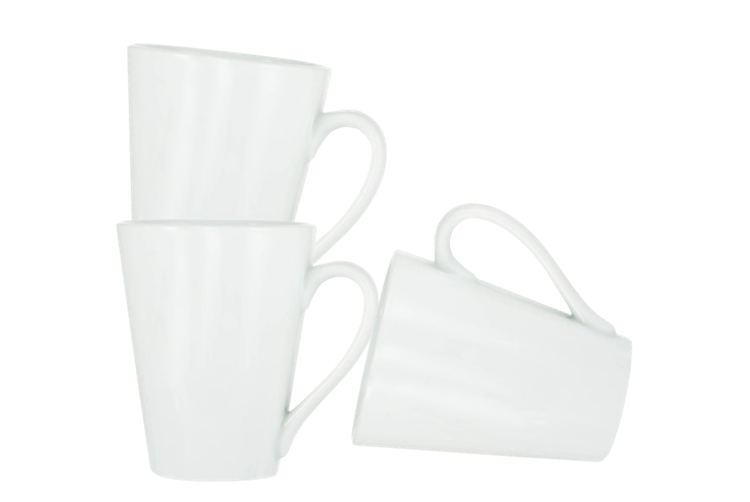 AntoKueh White Ceramic Coffee Mugs, 14OZ Porcelain Mugs, Set Of 6 With Handle For Hot Cocoa, Tea, Milk, Cappuccino,Bone China