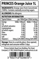 Princes 100% Pure Orange Juice 12 x 1L Tetra Pack