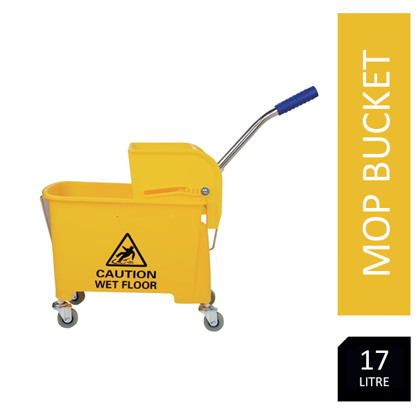 Yellow Colour Coded Mop Bucket With Wringer 17 Litre