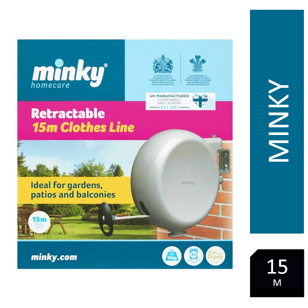 Minky 15m Retractable Reel Outdoor Washing Line