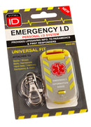 Vital Id Emergency Id Universal Fit Tag Yellow  Pack 10's