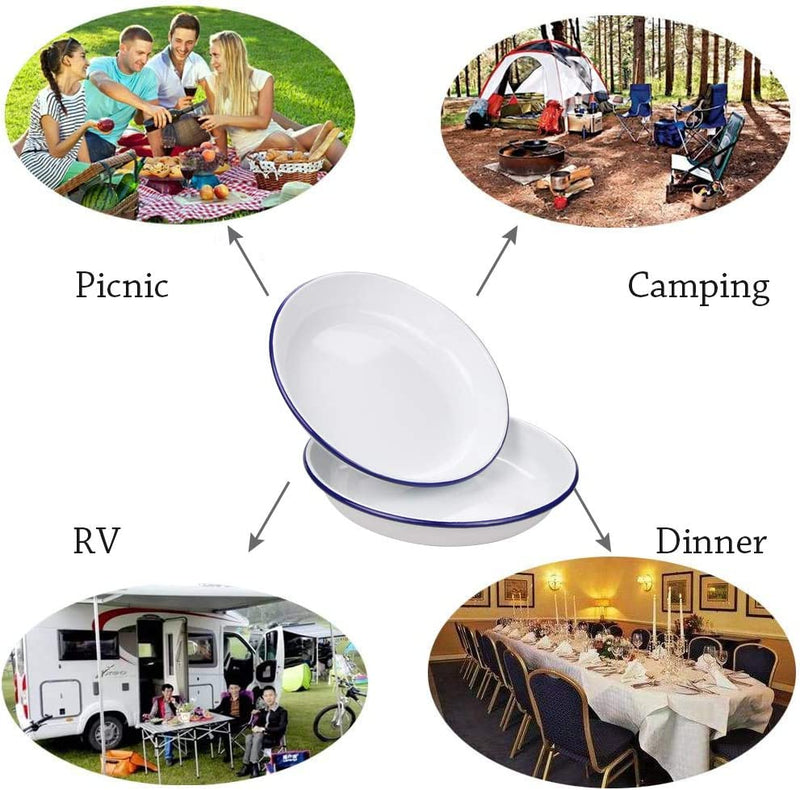Falcon White Enamel Dinner Plates Oven Friendly All Sizes 22-26cm