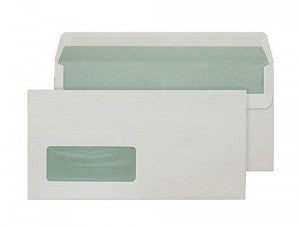 Blake Purely Environmental DL 110 x 220 mm 35 x 90 mm 90 gsm Flora Recycled Window Self Seal Wallet Envelopes (RE4360) Natural White - Pack of 500