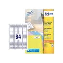 Avery Laser Mini Labels 46mmx11.1mm 84 Per Sheet White (Pack of 8400) L7656-100