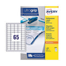 Avery Ultragrip Multipurpose Labels 38.1x21.2mm 65 Per Sheet White (Pack of 6500) 3666