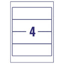 Avery Inkjet L/Arch Filing Labels 4 Per Sheet Wht (Pack of 100) J8171-25