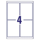 Avery Inkjet Parcel Labels 4 Per Sheet White (Pack of 100) J8169-25