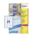 Avery Laser Address Labels 21 Per Sheet Clear (Pack of 525) L7560-25