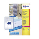 Avery Laser Mini Labels 22x12mm 48 Per Sheet Clear (Pack of 1200) L7553-25