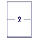 Avery Laser Labels Recycled 2 Per Sheet White (Pack of 200) LR7168-100