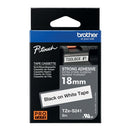 Brother P-Touch TZe Lam Tape Cassette 18mm x 8m Black on White Tape TZES241