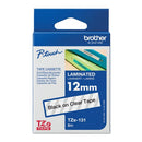 Brother P-Touch TZe Lam Tape Cassette 12mm x 8m Black on Clear Tape TZE131