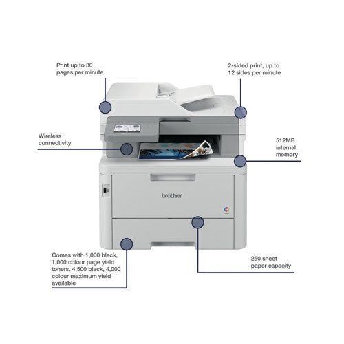 Brother MFC-L8340CDW A4 4-in-1 Wireless Colour Laser Printer MFCL8340C ...