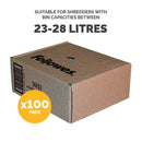 Fellowes Shredder Waste Bags 28 Litre (Pack of 100) 3605201