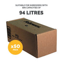 Fellowes Shredder Waste Bags 94L Approx (Pack of 50) 36056