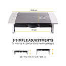 Fellowes Office Suites Standard Height Adjustable Monitor Stand Black/Silver 8031101