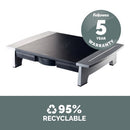 Fellowes Office Suites Standard Height Adjustable Monitor Stand Black/Silver 8031101