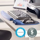 Fellowes Memory Foam Mouse Pad Wrist Support Sapphire Blue 9172801