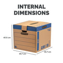 Bankers Box SmoothMove FastFold Removal Box Large 85 Litre Brown/Blue (Pack of 5) 6205301