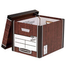 Bankers Box Premium Presto Storage Box Woodgrain (Pack of 10) 7260501