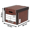 Bankers Box Premium Presto Storage Box Woodgrain (Pack of 10) 7260501