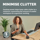 Fellowes Power Cube Type G UK/IE 3 Sockets 1 USB-A + 2 USB-C Ports Black 100136979