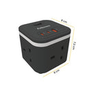 Fellowes Power Cube Type G UK/IE 3 Sockets 1 USB-A + 2 USB-C Ports Black 100136979