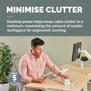 Fellowes Power Cube Type G UK/IE 3 Sockets 1 USB-A + 2 USB-C Ports White 100137166