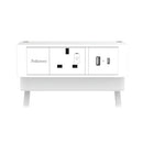Fellowes Power Desk Type G UK/IE 1 Socket 1 USB-A + 1 USB-C Port White 100137171
