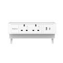 Fellowes Power Desk 2 Type G UK/IE 2 Sockets 1 USB-A + 1 USB-C Port White 100137181