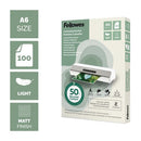 Fellowes Recycled Laminating Pouches 80 Micron A6 Matt (Pack of 100) 100143438